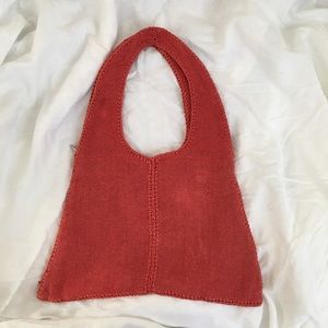 Vintage Boho Woven Knit Shoulder Bag with Zipper